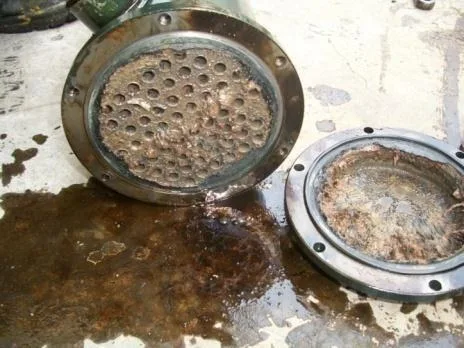 Cleaning oil cooler quenching — sebelum